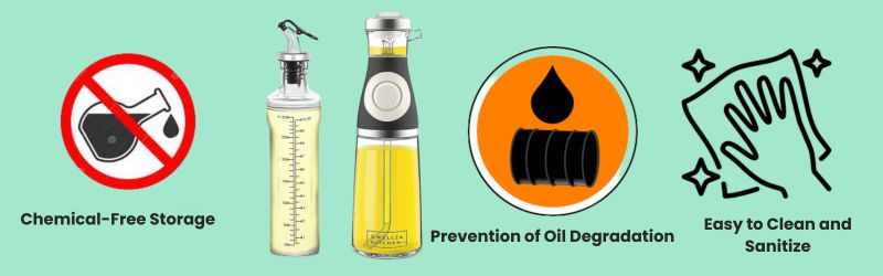Health and Safety Benefits of Using Glass Cooking Oil Dispenser Bottles